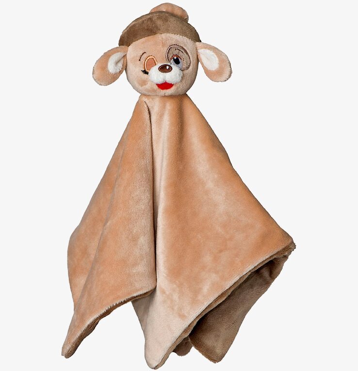 Snuttefilt Hit från Tröstisar med mjukt djurhuvud och filt