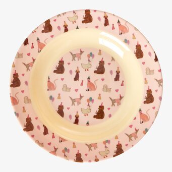 Djup Tallrik Lavender Animal Print från Rice med djurmotiv