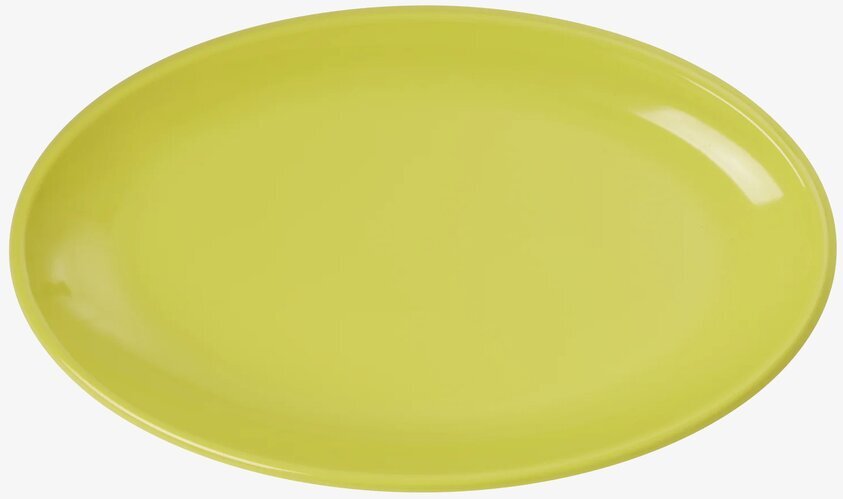 Serveringsfat Medium Gul från Rice, oval form, blank finish