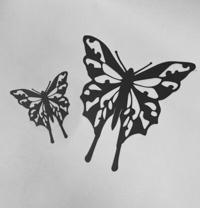 #ÄlskaPlåt Fjäril Svart från Älskaplåt, två fjärilar i metall