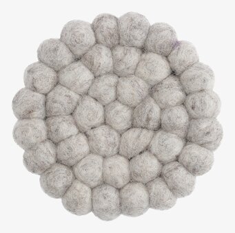 Glasunderlägg Tovad Ull Set/2 - Light Grey från Gry & Sif