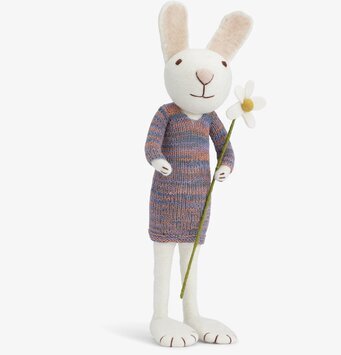 Vit Kanin Multifärgad Klänning X-Large från Gry & Sif