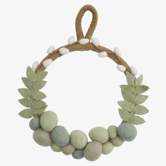 Vägg/Dörrkrans Ägg & Vide från Gry & Sif med filtbollar