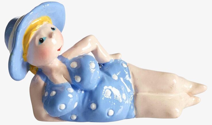 Baddam Milla Blå från Nääsgränsgården, keramikfigur i blått