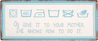 Plåtskylt Washlabel från IB Laursen med vintage tvättråd