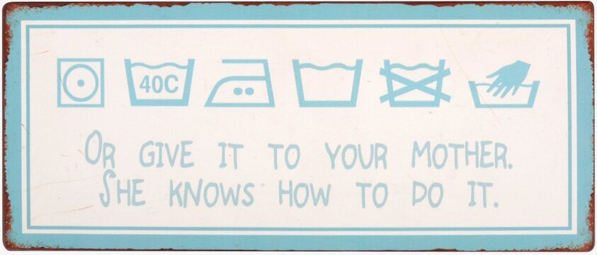 Plåtskylt Washlabel från IB Laursen med vintage tvättråd