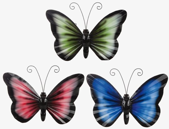 Fjäril Vägg Hamrad Plåt från Different Design i tre färger