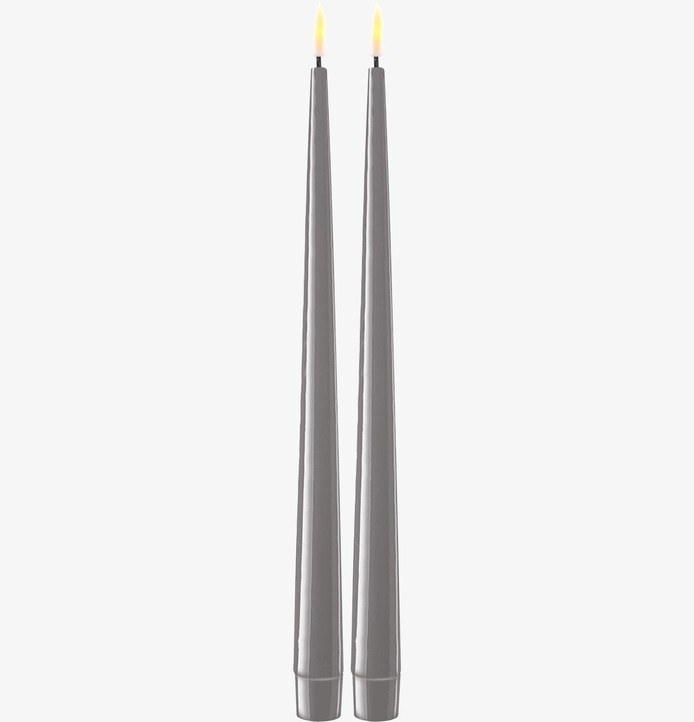 Middagsljus Grå LED 2-Pack 28 cm från Deluxe Homeart