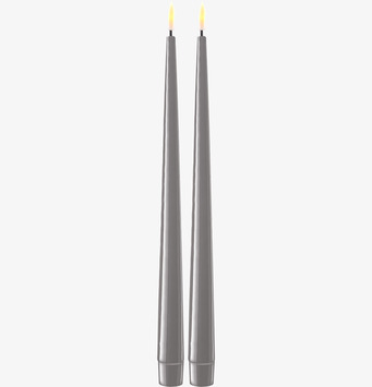 Middagsljus Grå LED 2-Pack 28 cm från Deluxe Homeart