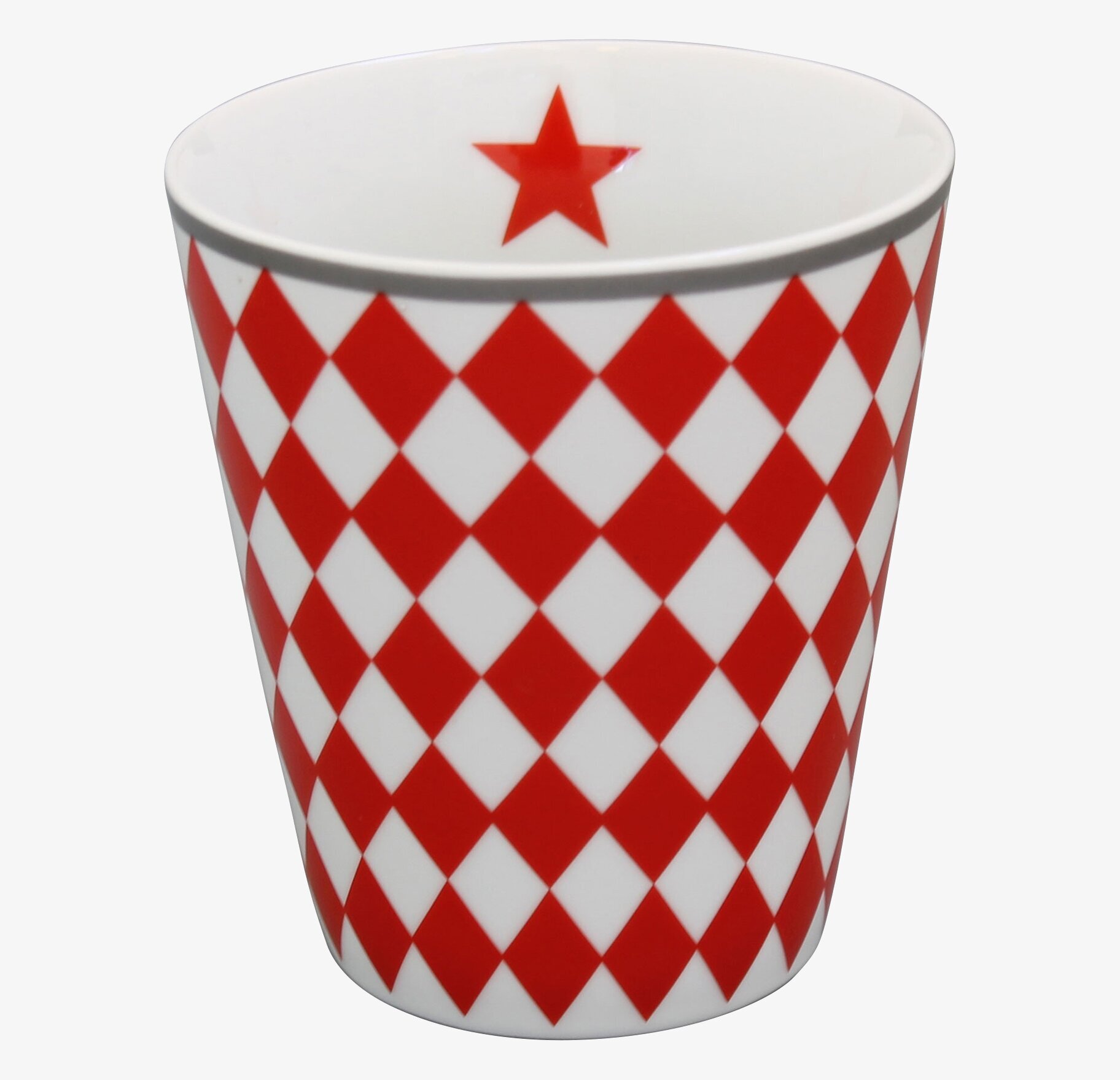 Happy Mugs - Harlekin Red från Krasilnikoff med röda romber