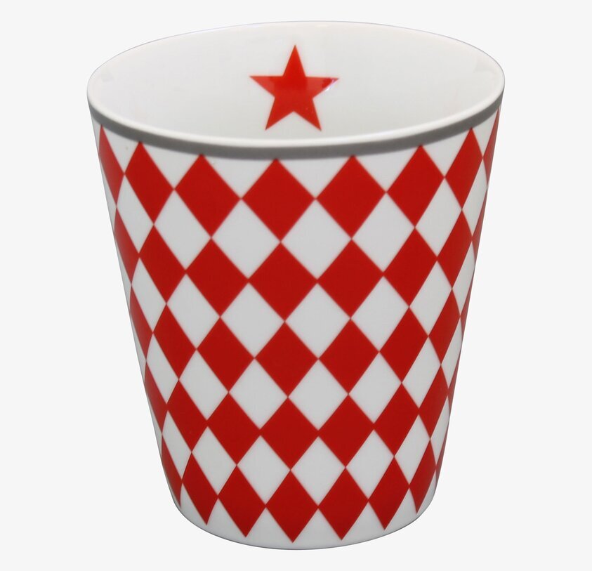 Happy Mugs - Harlekin Red från Krasilnikoff med röda romber