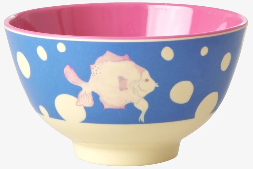 Liten Skål Fish Blue Print från Rice med blått fiskmotiv