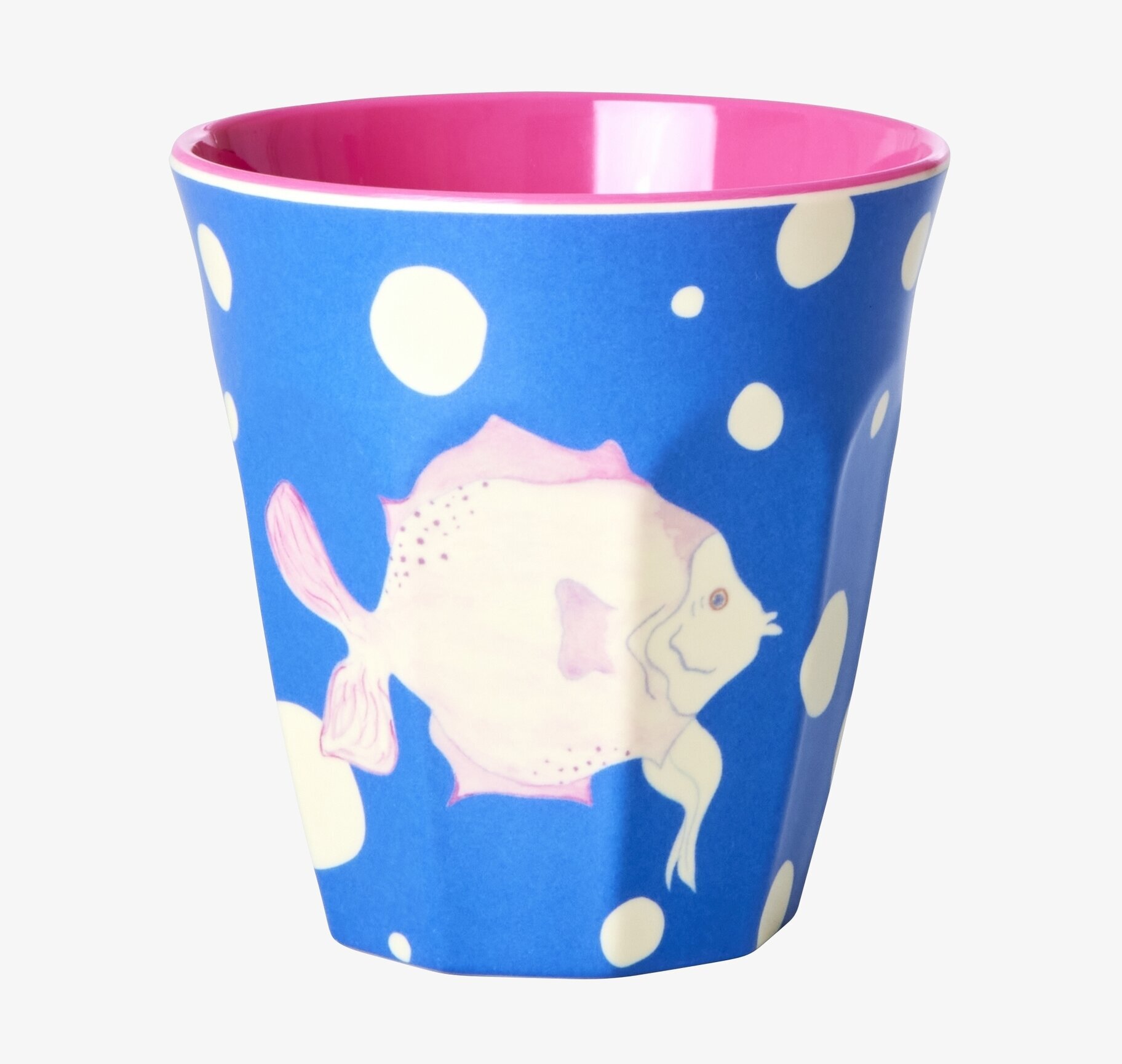 Melaminmugg Fish Blue Print från Rice med färgglad fiskdesign