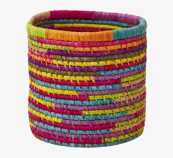 Raffiakorg Rund Multi från Rice, färgglad och mångsidig