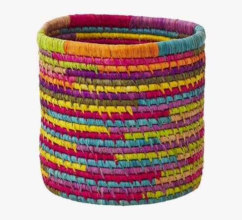 Raffiakorg Rund Multi från Rice, färgglad och mångsidig