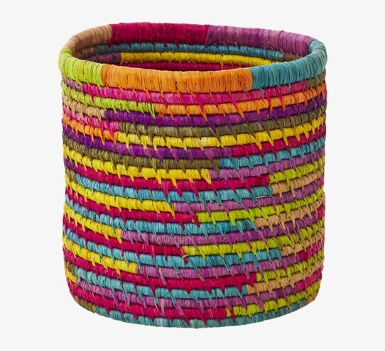 Raffiakorg Rund Multi från Rice, färgglad och mångsidig
