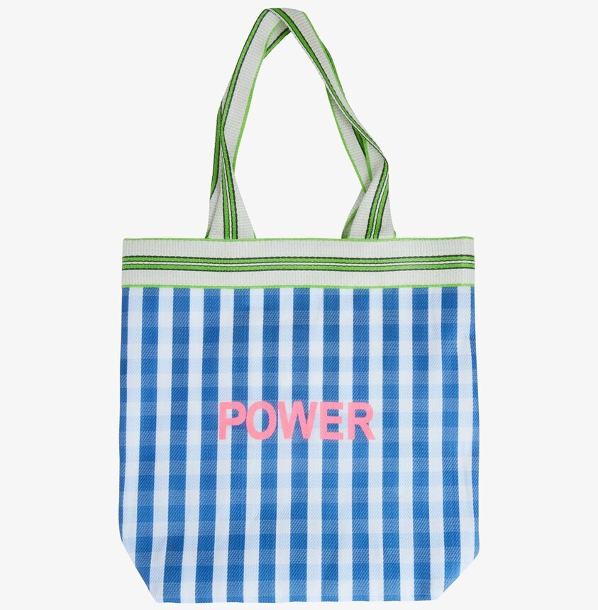 Shoppingväska Medium - Blå från Rice med blåvita rutor