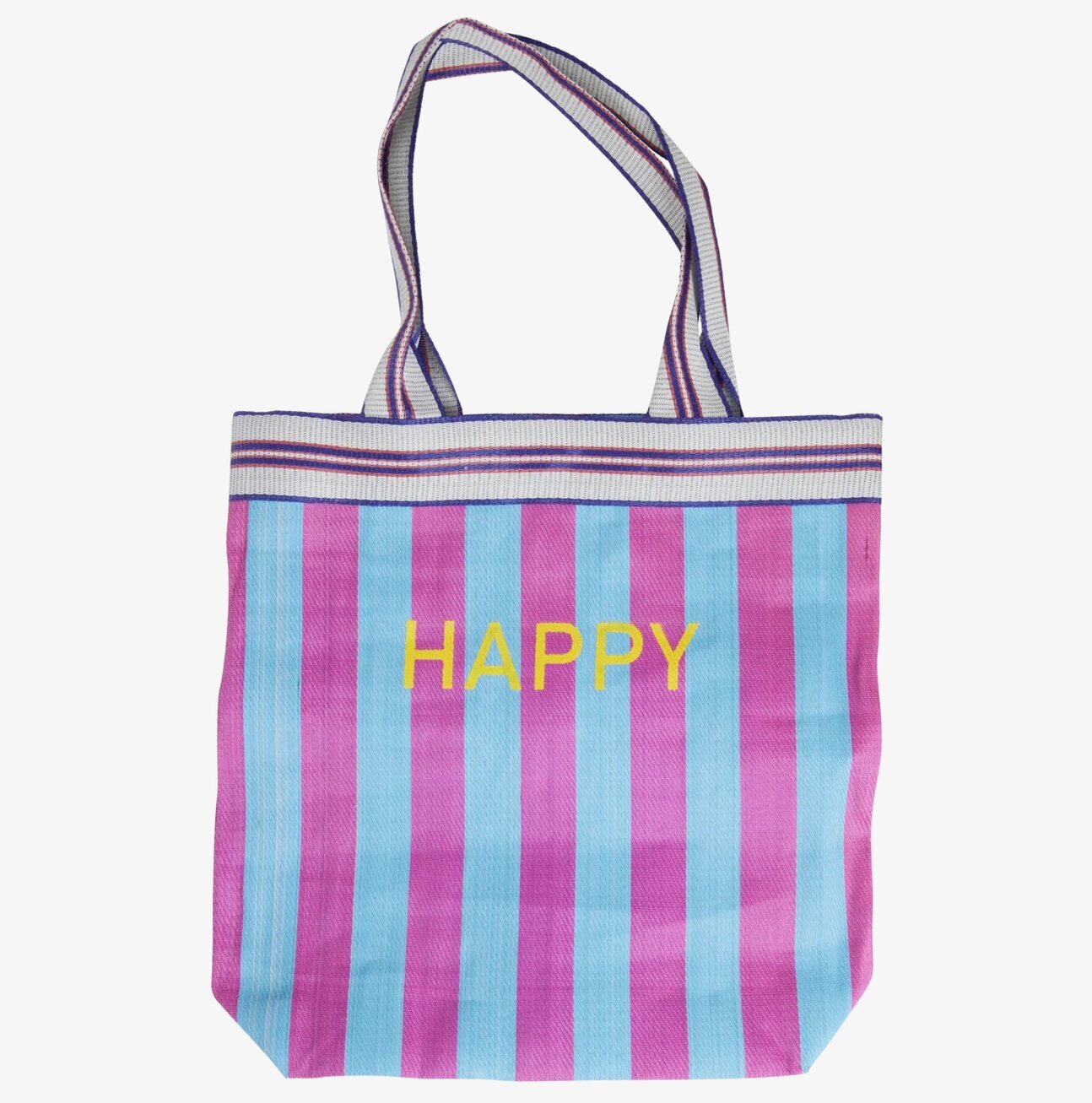 Shoppingväska Medium - Happy från Rice med färgglada ränder