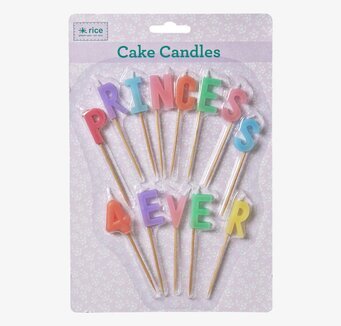 Tårtljus Princess 4ever från Rice i färgglada nyanser