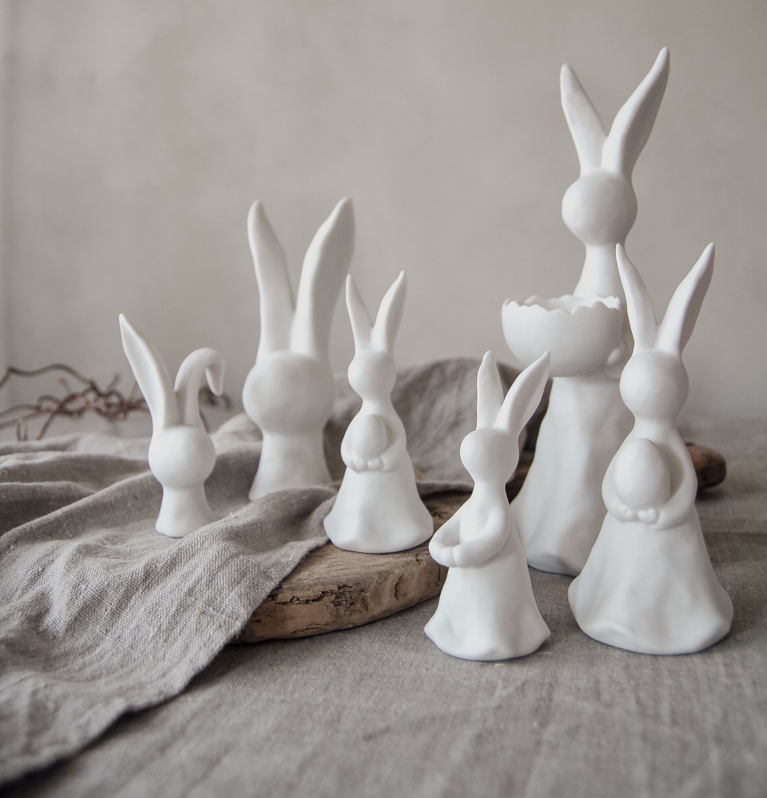Kanin Decor Stor från Majas Cottage - vit dekorativ figur
