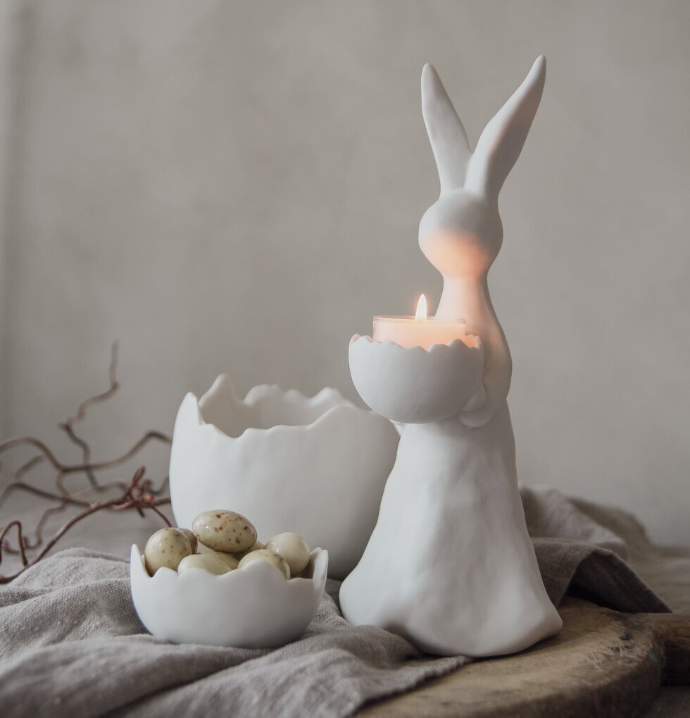 Ljushållare Kanin - Majas Cottage, keramik med matt yta