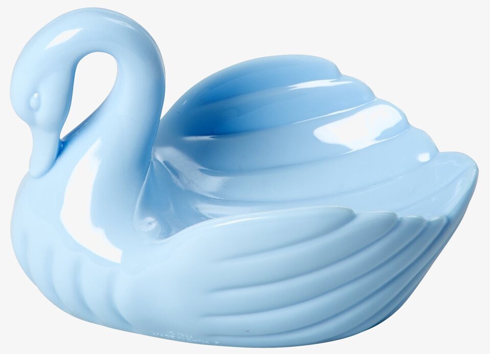 Tvålkopp Svan från Rice i ljusblå plast, skulptural design