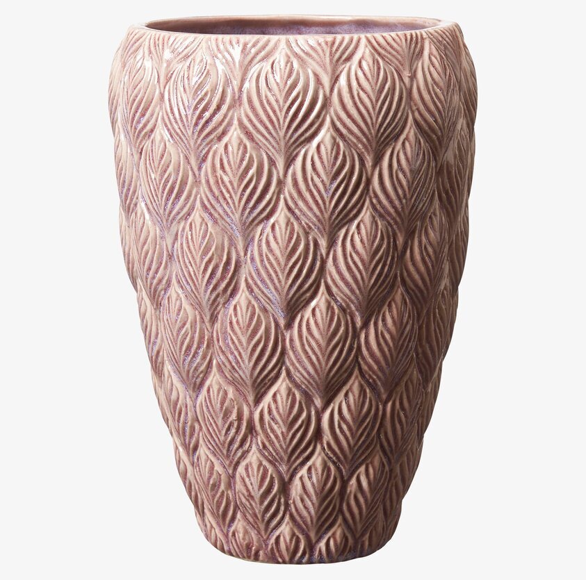 Kruka Rose Hög Rosa från Wikholm Form med reliefmönster
