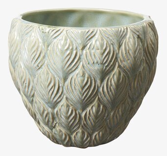 Kruka Rose Ljusgrön från Wikholm Form med lövmönster