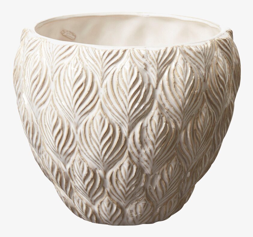 Kruka Rose Offwhite från Wikholm Form med reliefmönster