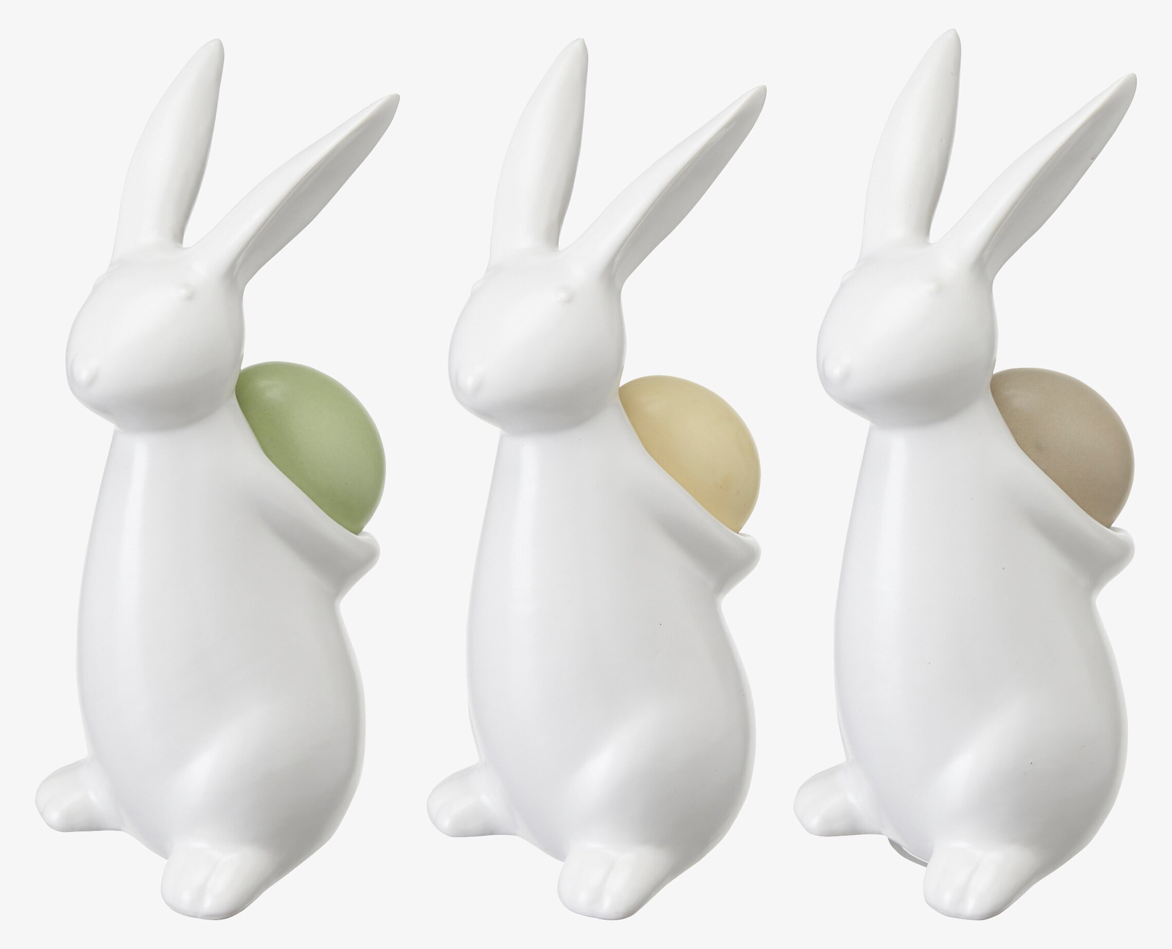 Hare Med Ägg Stor från Wikholm Form i vitt med färgade ägg