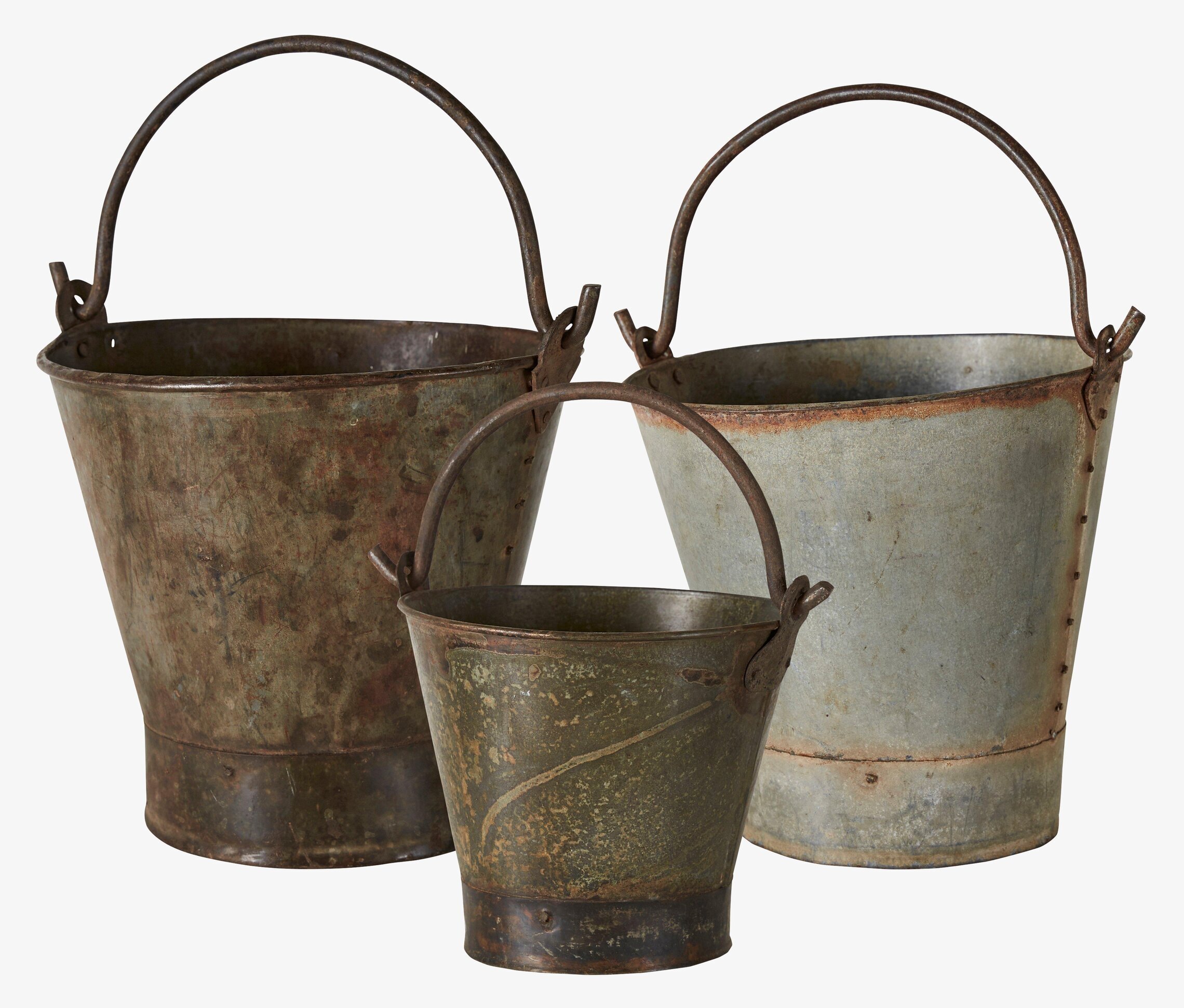 Vintage Hink Set/3 Yelda från Wikholm Form i rustik stil