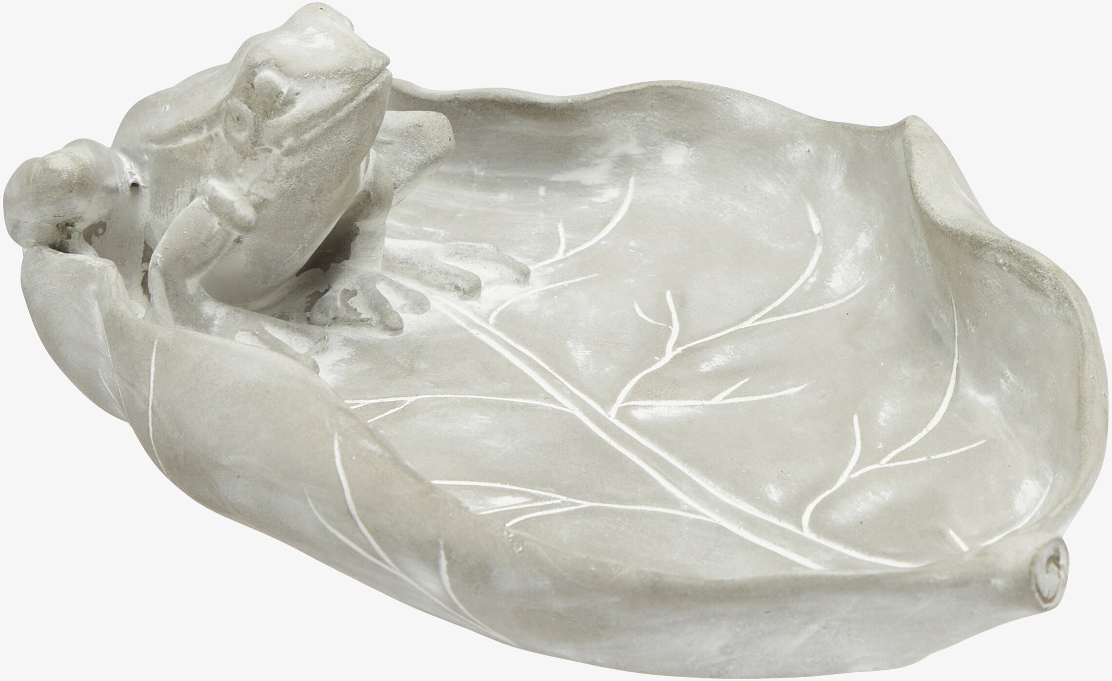 Fågelbad Med Groda från Wikholm Form i form av ett blad