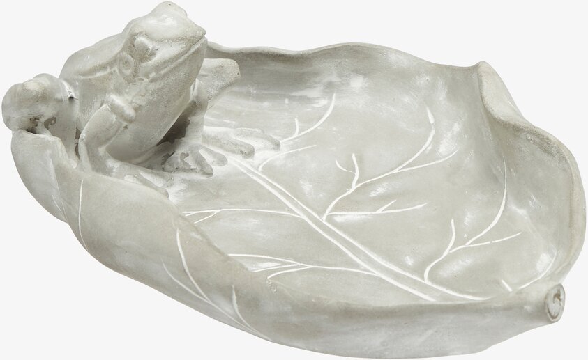 Fågelbad Med Groda från Wikholm Form i form av ett blad