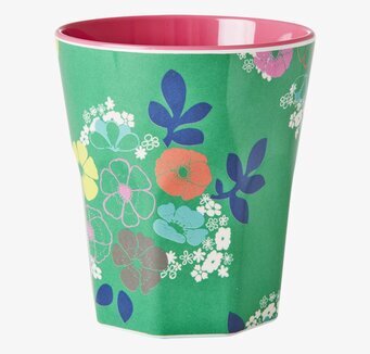 Mugg Blommor & Blad Large från Rice med färgglatt mönster