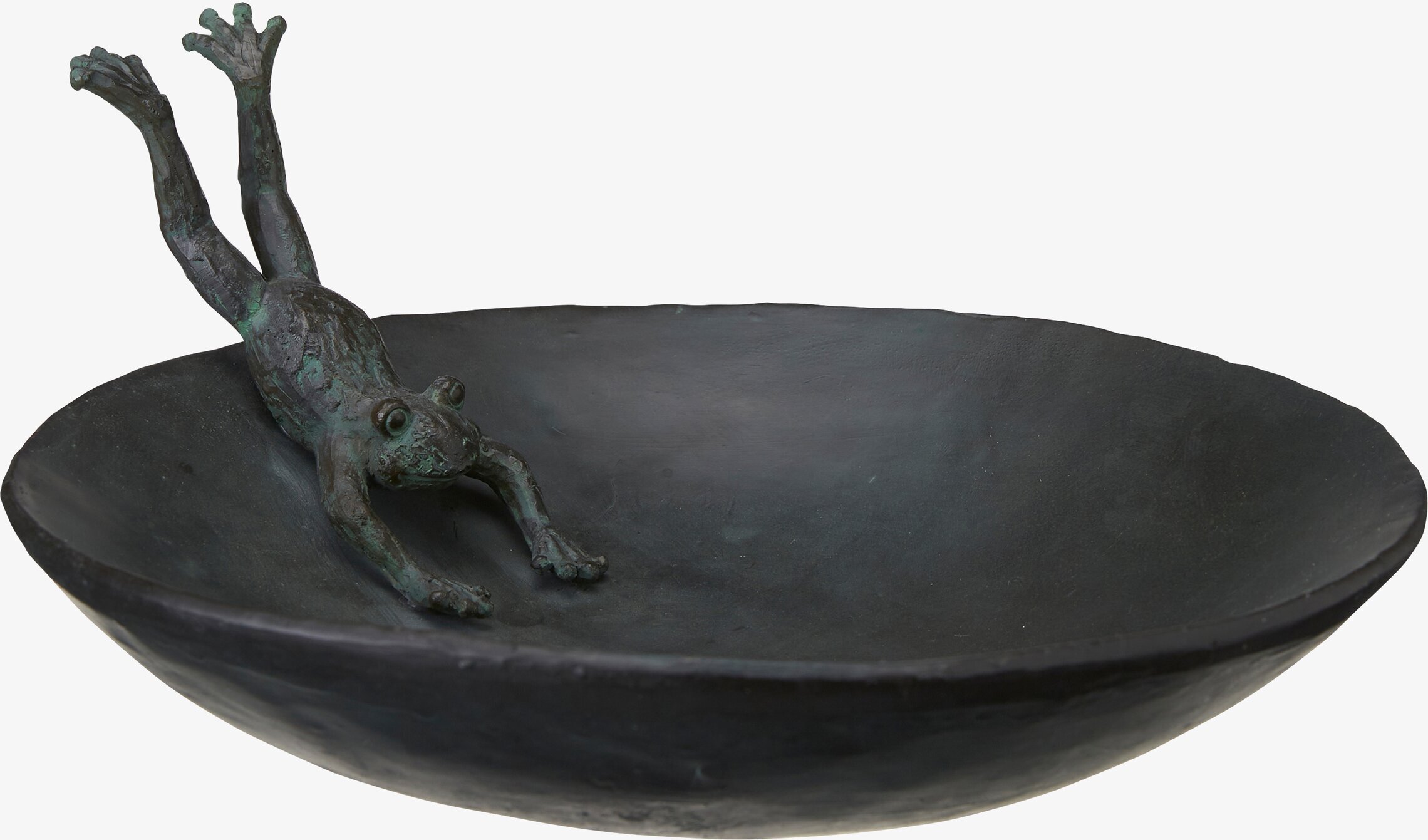 Fågelbad Groda Mörkgrå från Wikholm Form i trädgården