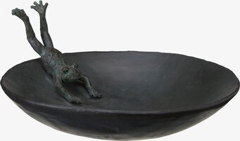 Fågelbad Groda Mörkgrå från Wikholm Form i trädgården