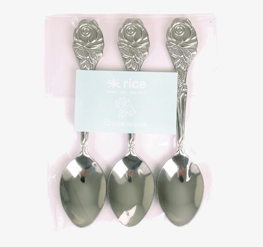 Tårtskedar med rosor från Rice med detaljerade handtag