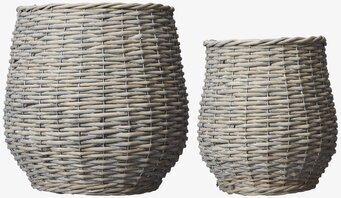 Minna Korg Set/2 Pil från Wikholm Form, två vävda korgar