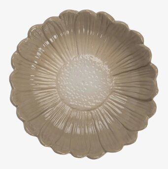 Djupt Fat Dagny Beige Ø20 cm från Sagaform med blomdesign