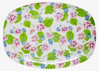 Tallrik Blommor & Bär från Rice med färgglada mönster