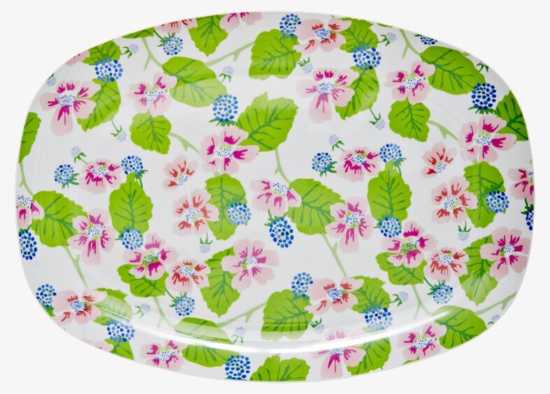 Tallrik Blommor & Bär från Rice med färgglada mönster