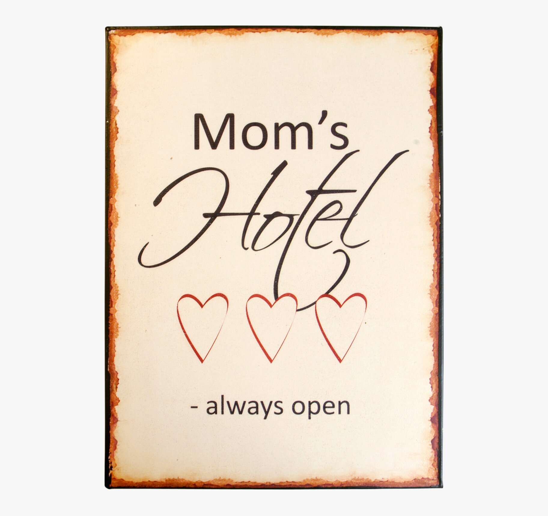 Plåtskylt Mom’s Hotel från IB Laursen med vintage design