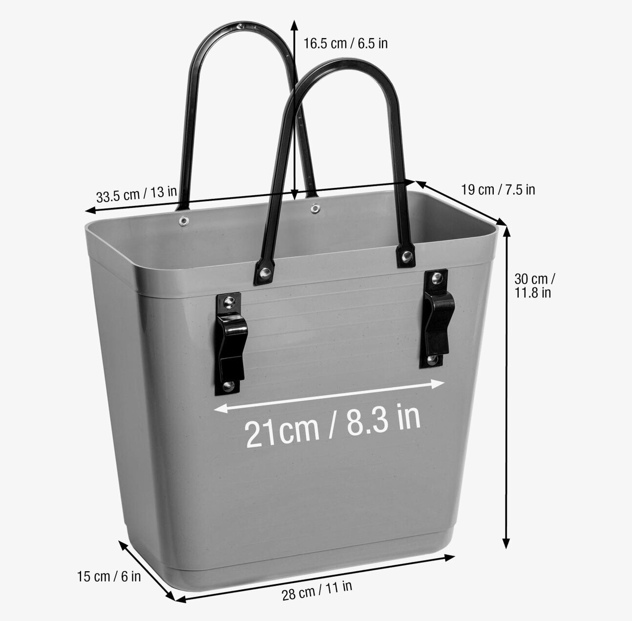 Väska Hög Hinza Grå Med Cykelfäste från Hinza i plast