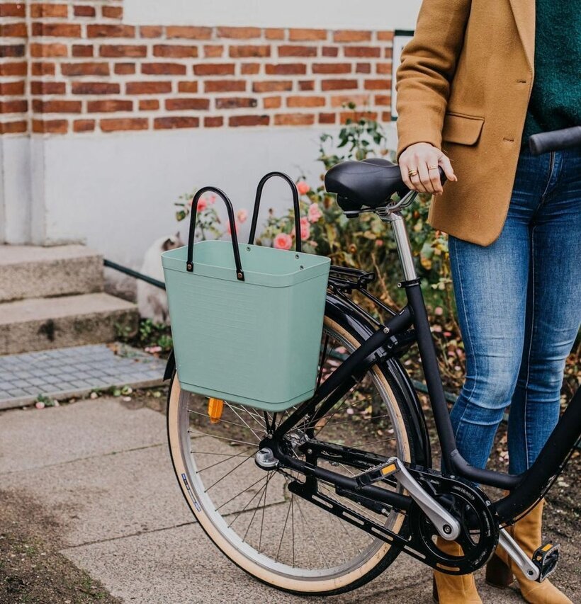 Väska Hög Hinza Olivgrön Med Cykelfäste från Hinza på cykel