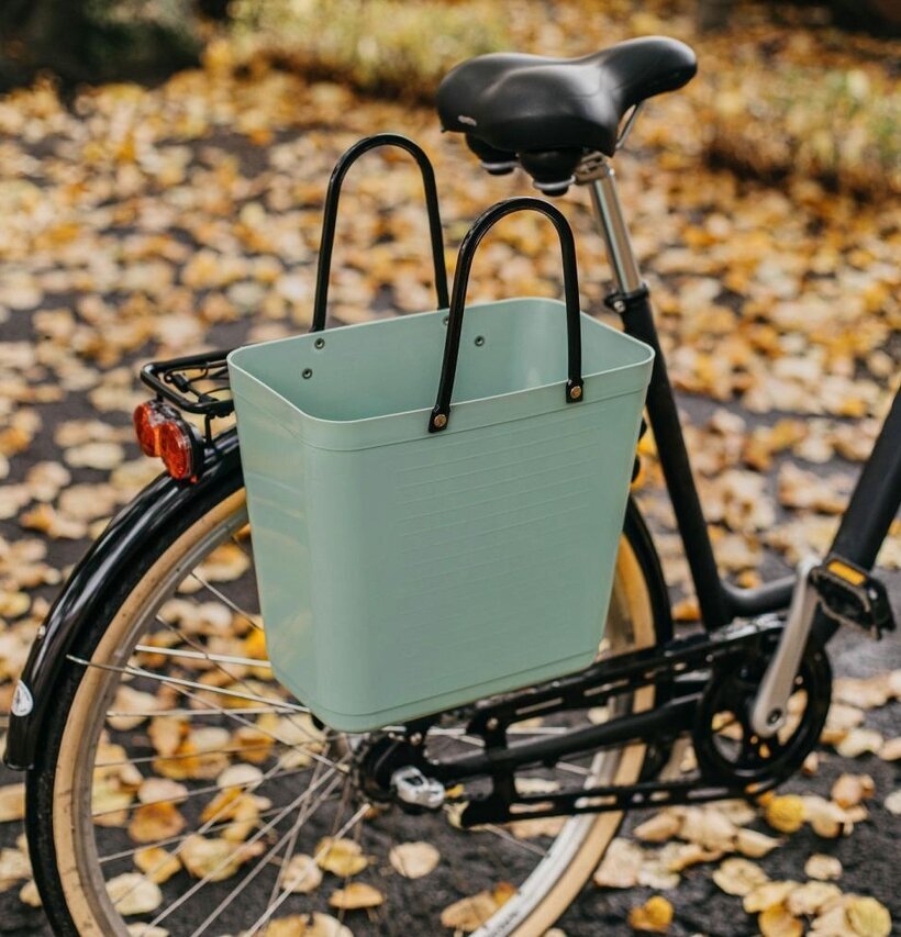 Väska Hög Hinza Olivgrön Med Cykelfäste från Hinza på cykel