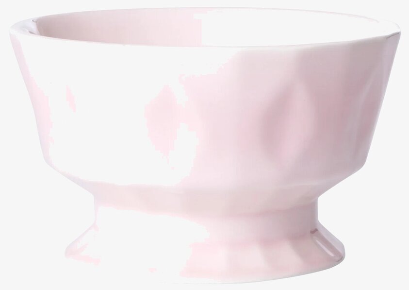 Keramikskål Rosa från Rice med vågformad textur och glans