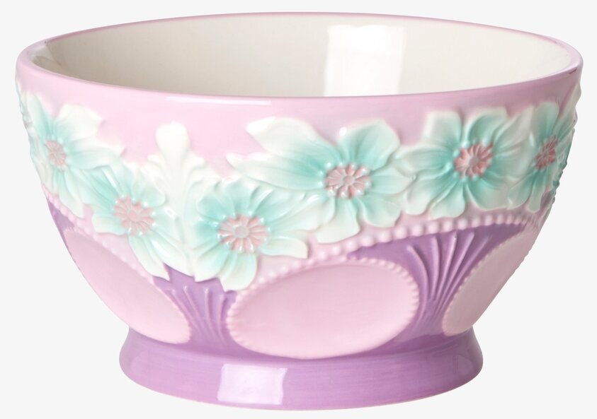 Skål Keramik Lavender Flower Design från Rice med blommor