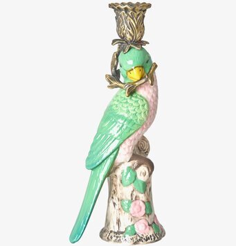 Ljusstake Keramik Fågel Grön från Rice i detaljrik design
