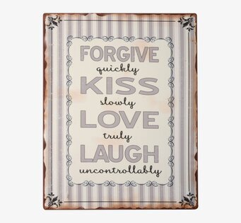 Plåtskylt Forgive Quickly från IB Laursen med vintagekänsla
