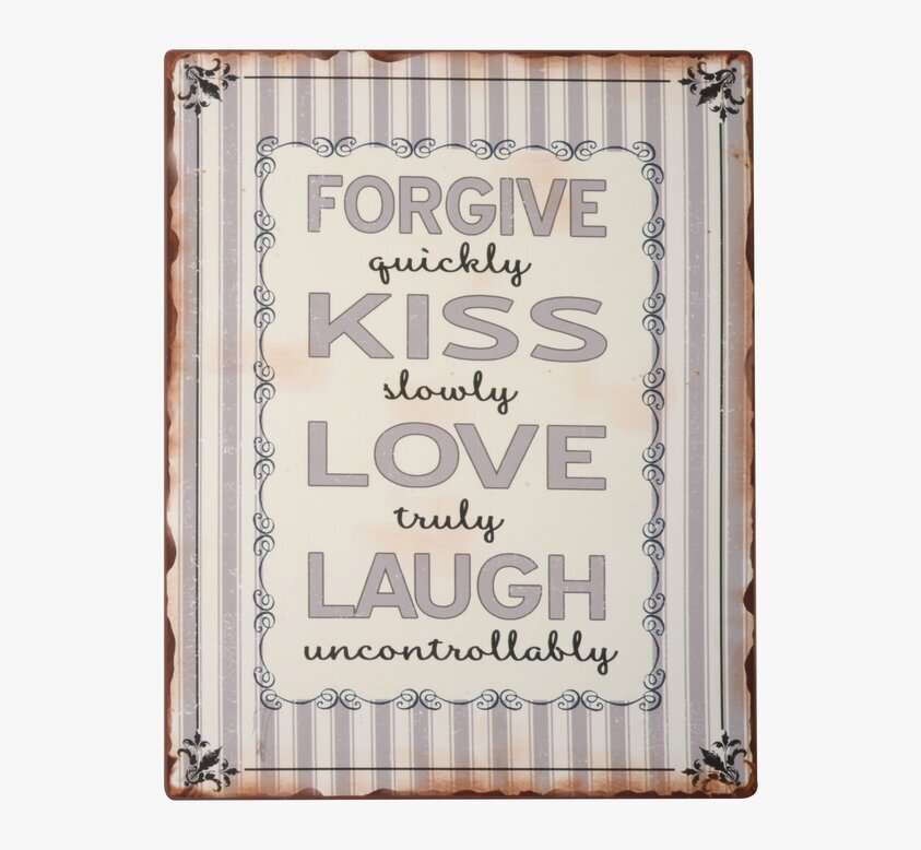 Plåtskylt Forgive Quickly från IB Laursen med vintagekänsla